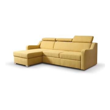 Universelles Eck-Schlafsofa PORTO mit Stauraum, gelb