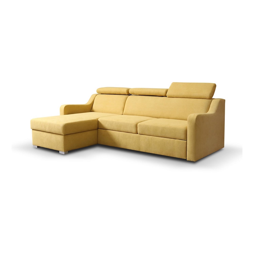 Universelles Eck-Schlafsofa PORTO mit Stauraum, gelb