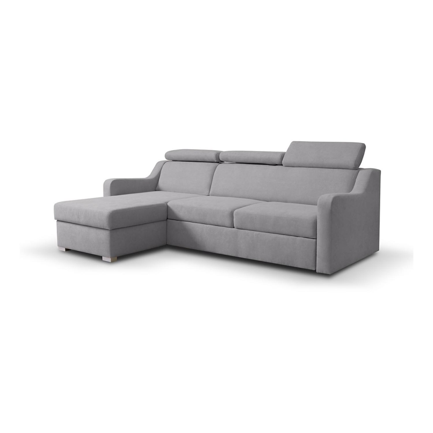 Universelles Eck-Schlafsofa PORTO mit Stauraum, grau