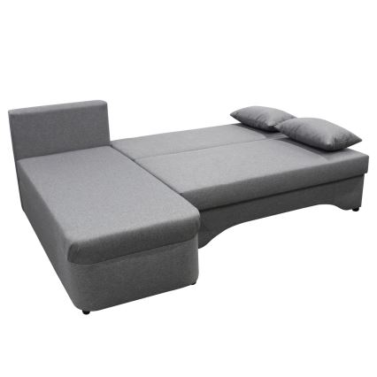 Universelles Eck-Schlafsofa mit Stauraum in L-Form ALMEIDA grau