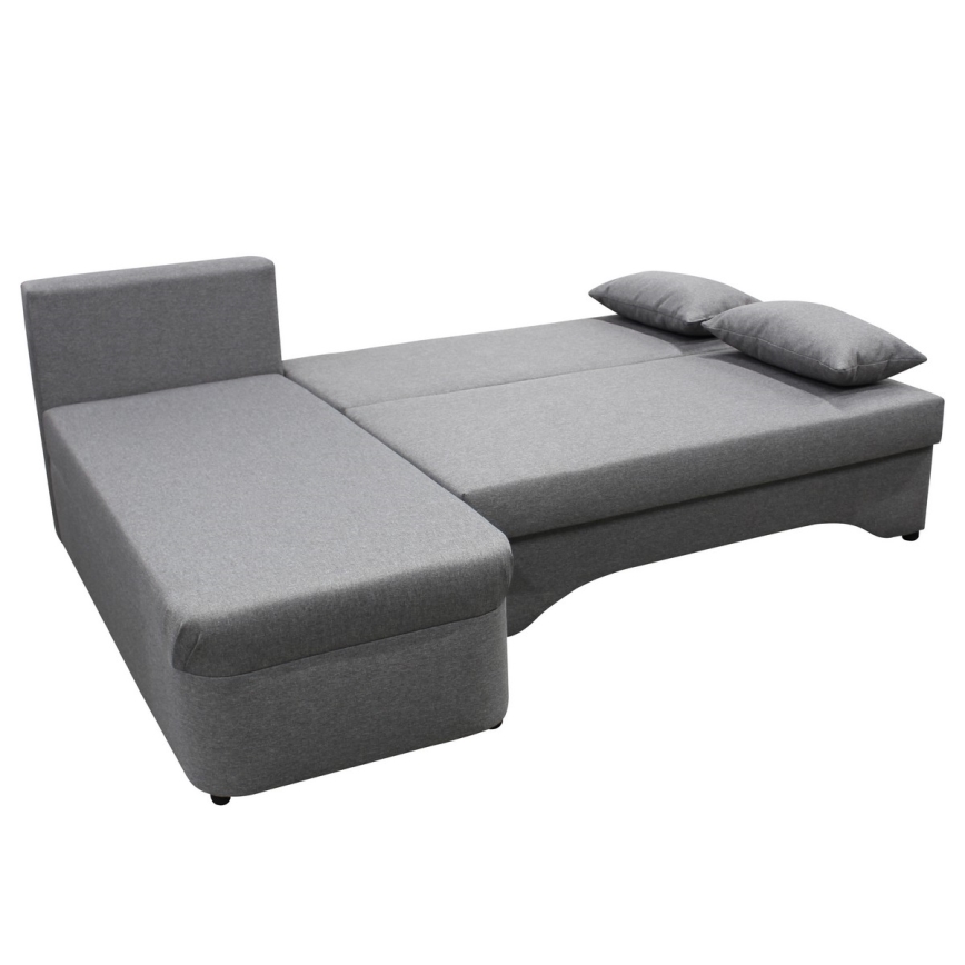 Universelles Eck-Schlafsofa mit Stauraum in L-Form ALMEIDA grau