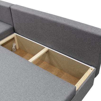 Universelles Eck-Schlafsofa mit Stauraum in L-Form ALMEIDA grau