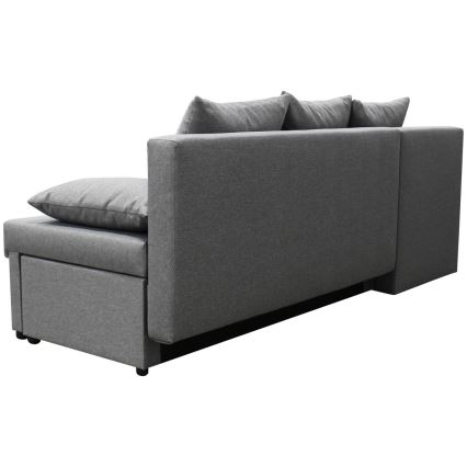 Universelles Eck-Schlafsofa mit Stauraum in L-Form ALMEIDA grau