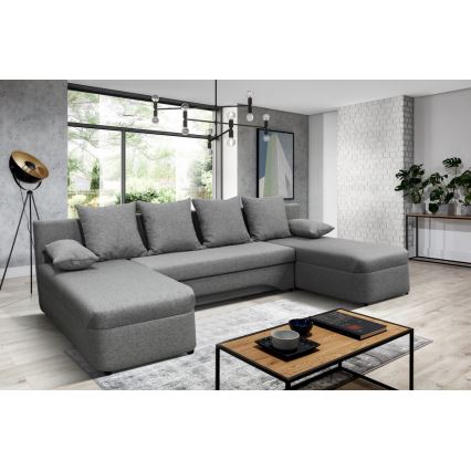 Universelles Eck-Schlafsofa in U-Form mit Stauraum ALMEIDA, grau