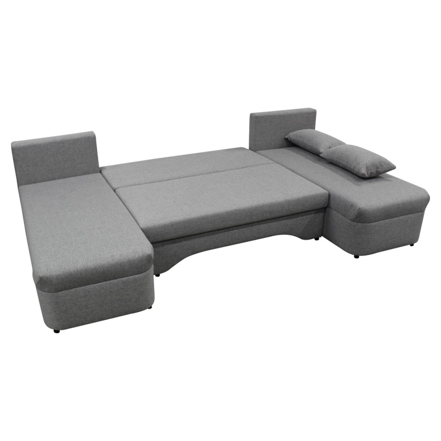 Universelles Eck-Schlafsofa in U-Form mit Stauraum ALMEIDA, grau