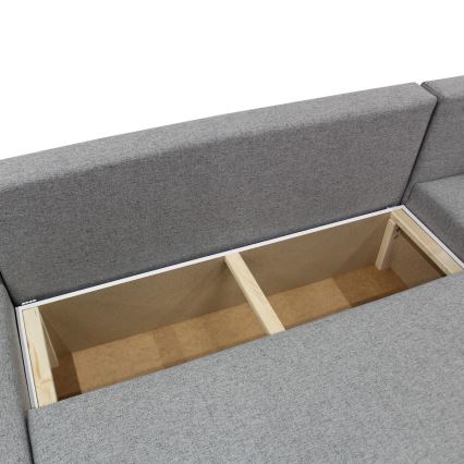 Universelles Eck-Schlafsofa in U-Form mit Stauraum ALMEIDA, grau