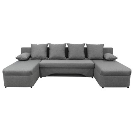 Universelles Eck-Schlafsofa in U-Form mit Stauraum ALMEIDA, grau