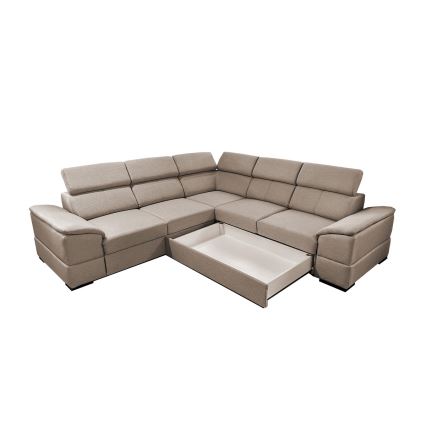 Universelles Eck-Schlafsofa mit Stauraum GRANADA in Beige