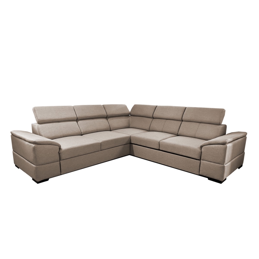 Universelles Eck-Schlafsofa mit Stauraum GRANADA in Beige