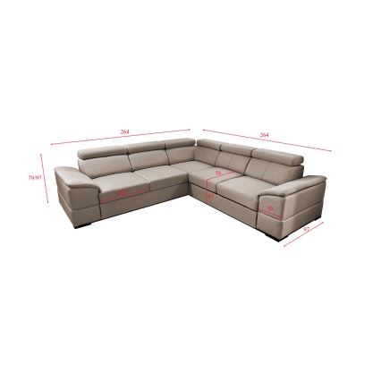 Universelles Eck-Schlafsofa mit Stauraum GRANADA in Beige