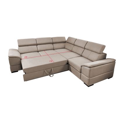 Universelles Eck-Schlafsofa mit Stauraum GRANADA in Beige