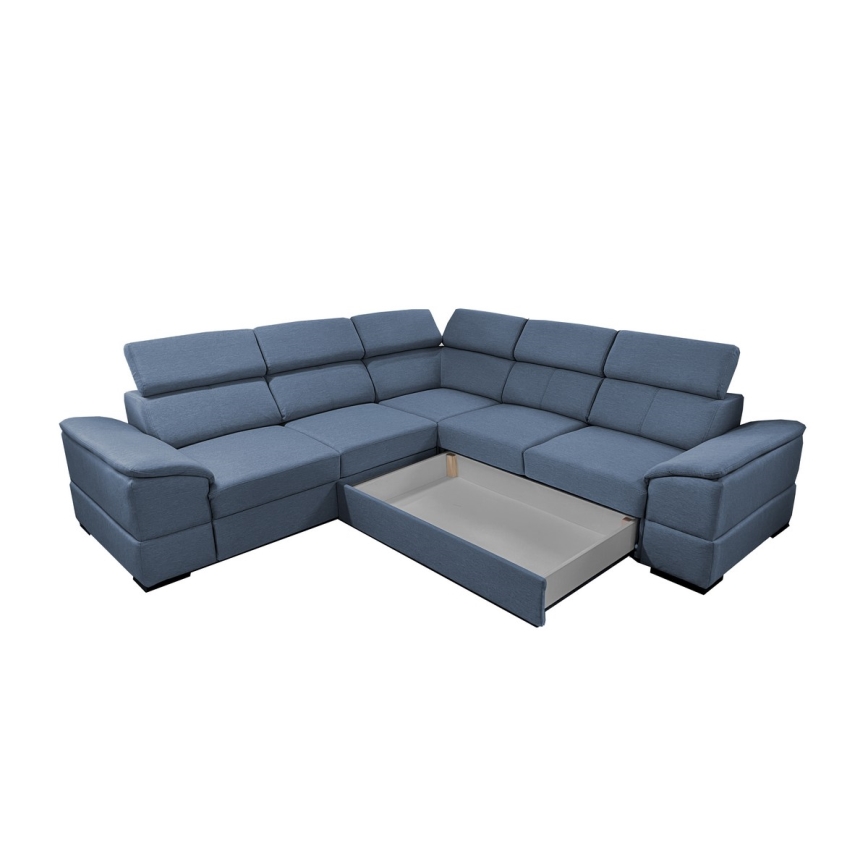 Universelles Eck-Schlafsofa mit Stauraum GRANADA in Blau