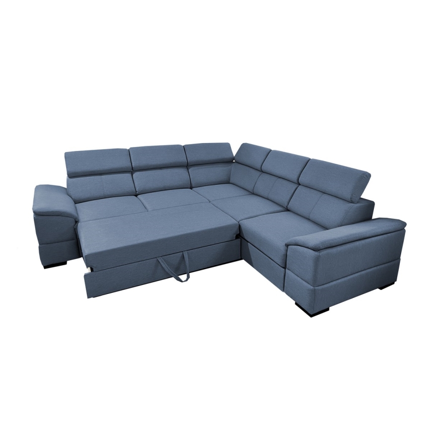 Universelles Eck-Schlafsofa mit Stauraum GRANADA in Blau