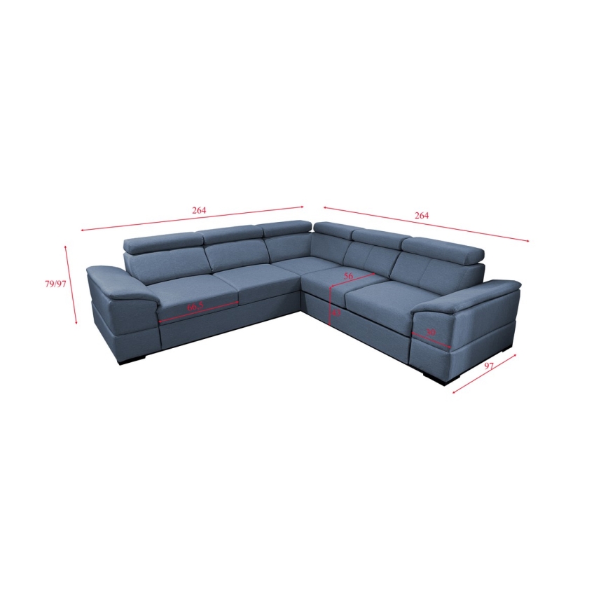 Universelles Eck-Schlafsofa mit Stauraum GRANADA in Blau