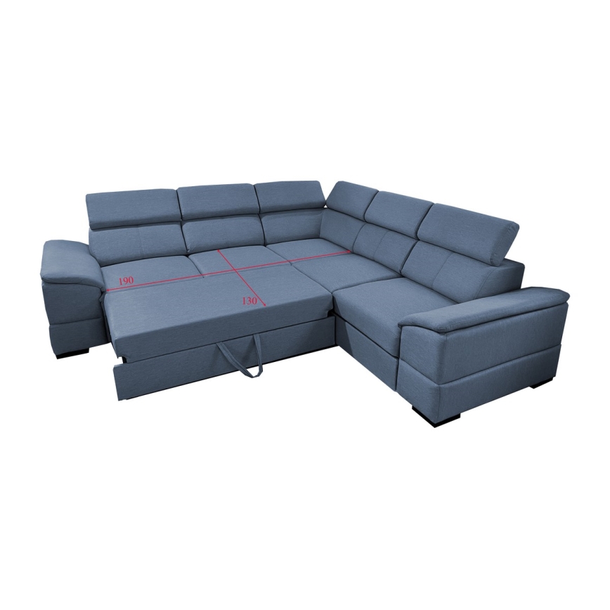 Universelles Eck-Schlafsofa mit Stauraum GRANADA in Blau