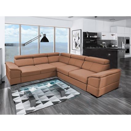 Universelles Eck-Schlafsofa mit Stauraum GRANADA in Braun
