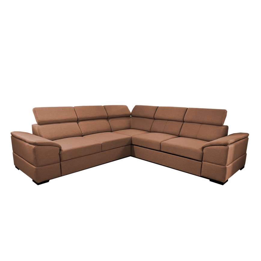 Universelles Eck-Schlafsofa mit Stauraum GRANADA in Braun