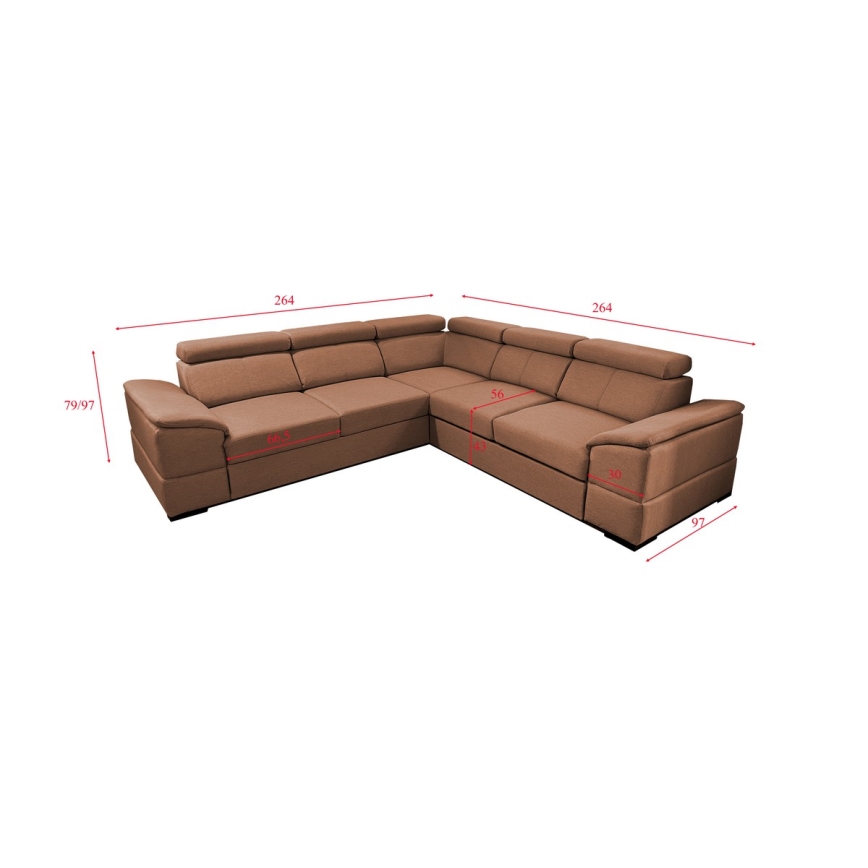 Universelles Eck-Schlafsofa mit Stauraum GRANADA in Braun