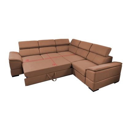 Universelles Eck-Schlafsofa mit Stauraum GRANADA in Braun
