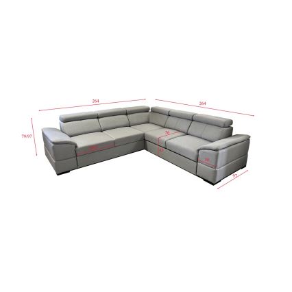 Universelles Eck-Schlafsofa mit Stauraum GRANADA in Grau