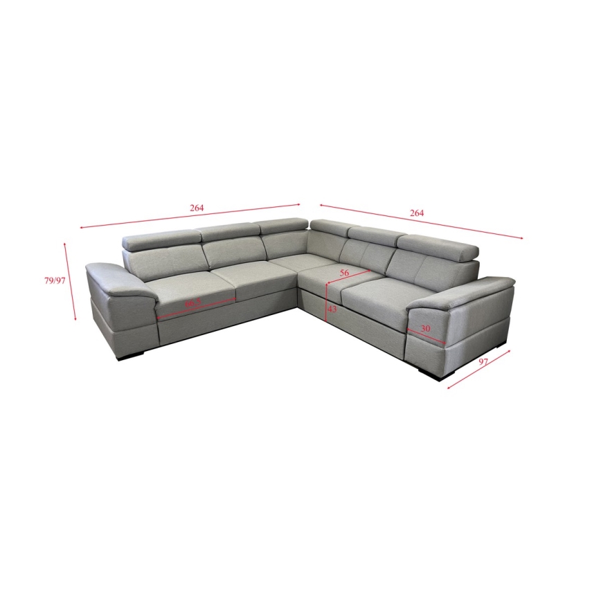 Universelles Eck-Schlafsofa mit Stauraum GRANADA in Grau
