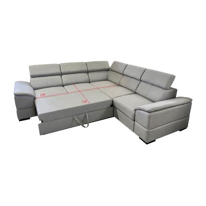 Universelles Eck-Schlafsofa mit Stauraum GRANADA in Grau