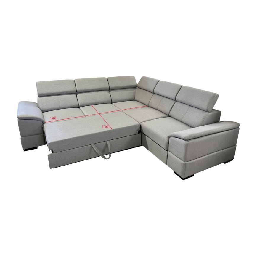 Universelles Eck-Schlafsofa mit Stauraum GRANADA in Grau