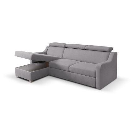 Universelles Eck-Schlafsofa PORTO mit Stauraum, grau