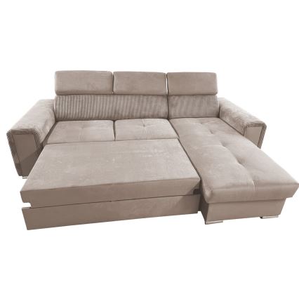 Universelles Eck-Schlafsofa in L-Form mit Stauraum SALVADA Beige