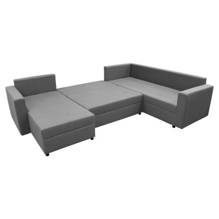 Universelles Eck-Schlafsofa mit Stauraum in U-Form SEYA, grau