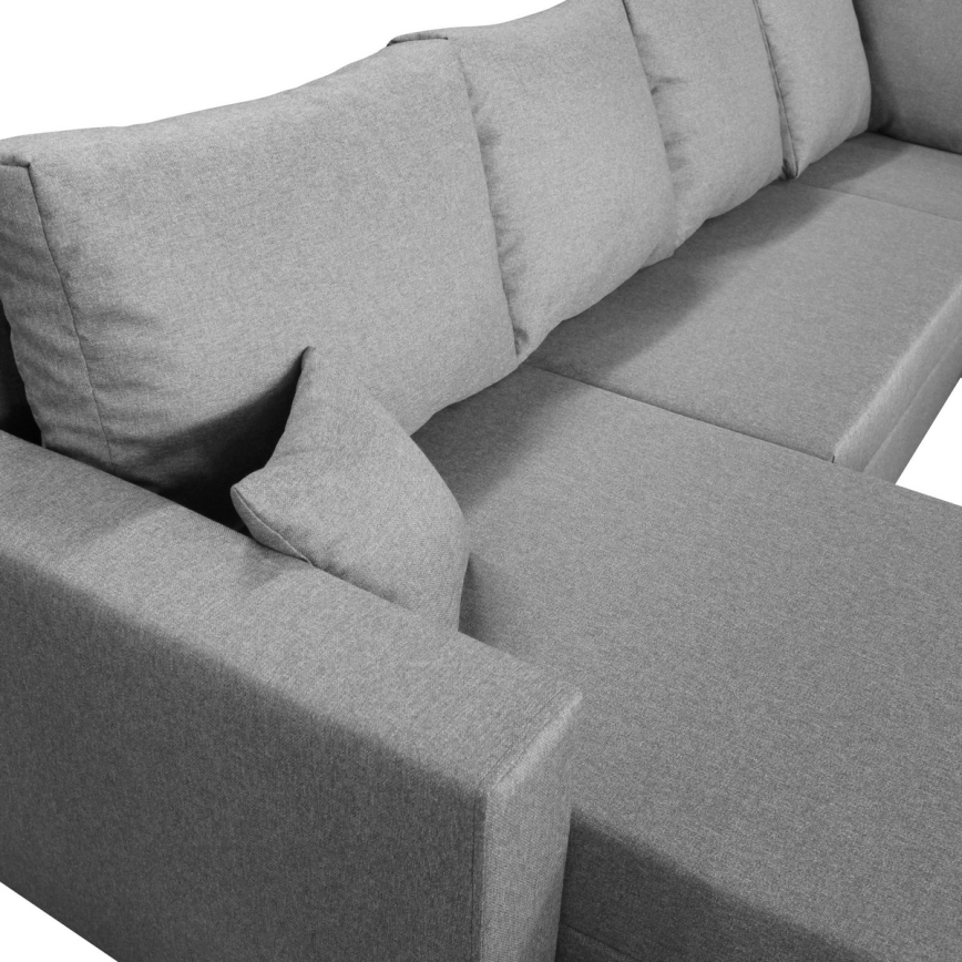 Universelles Eck-Schlafsofa mit Stauraum in U-Form SEYA, grau