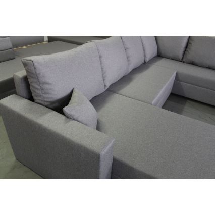 Universelles Eck-Schlafsofa mit Stauraum in U-Form SEYA, grau