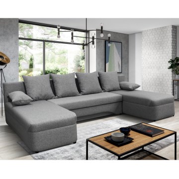Universelles U-Ecksofa mit Schlaffunktion und Stauraum ALMEIDA, grau