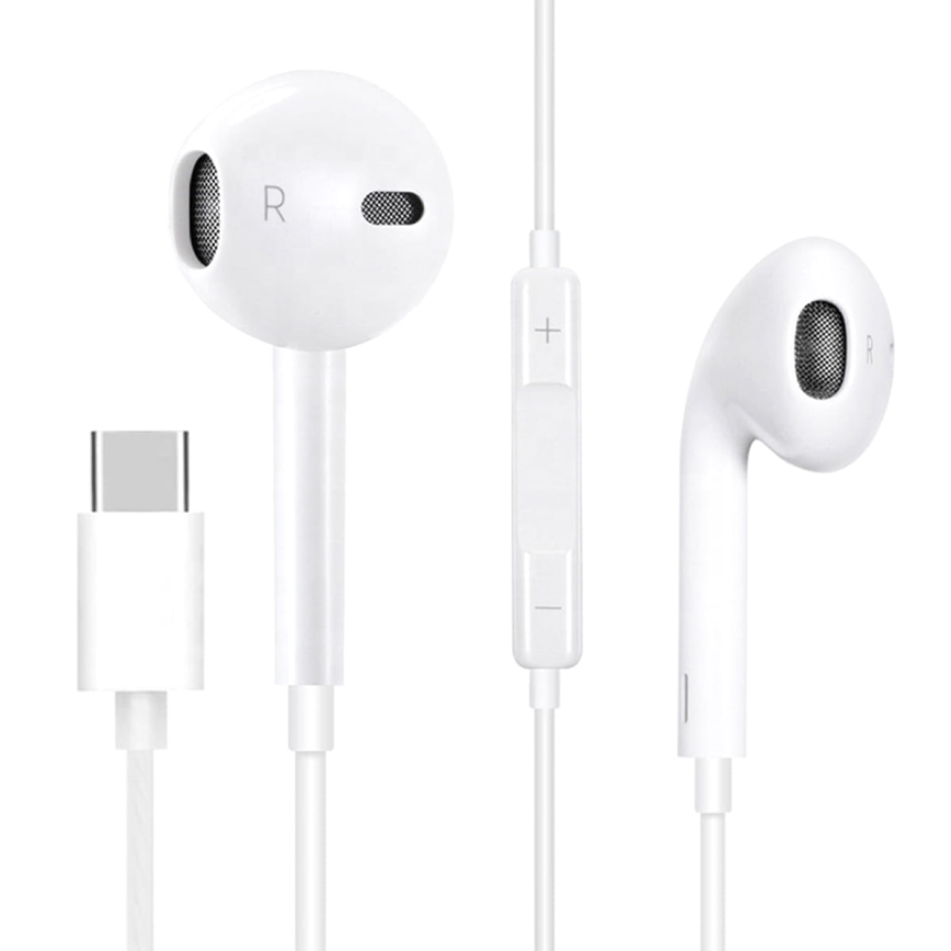 USB-C Kopfhörer mit Mikrofon, weiß