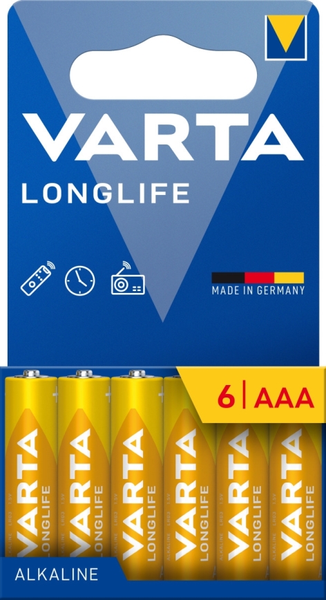Varta 4103101746 - 6 Stück Alkaline-Batterien LONGLIFE AAA 1,5V