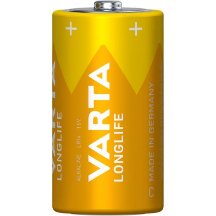 Varta 4114101422 - 2 Stück Alkaline-Batterien LONGLIFE LR14/C 1,5V
