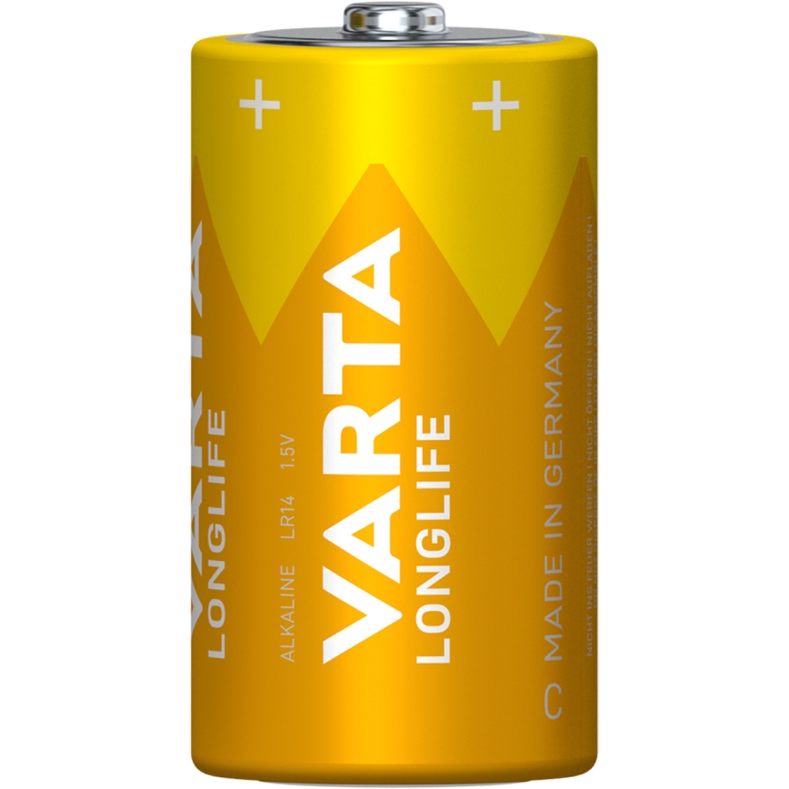 Varta 4114101422 - 2 Stück Alkaline-Batterien LONGLIFE LR14/C 1,5V