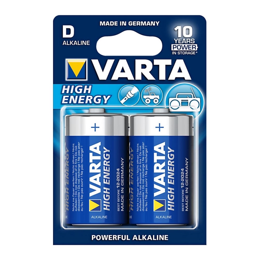 Varta 4920 - 2 Stück Alkaline-Batterie HIGH ENERGY D 1,5V