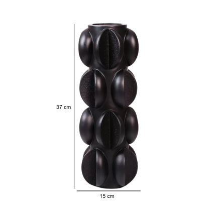 Vase 37x15 cm Harz/matt schwarz