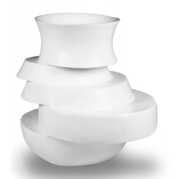 Vase 38 x 33 x 36 cm, aus Harz, weiß