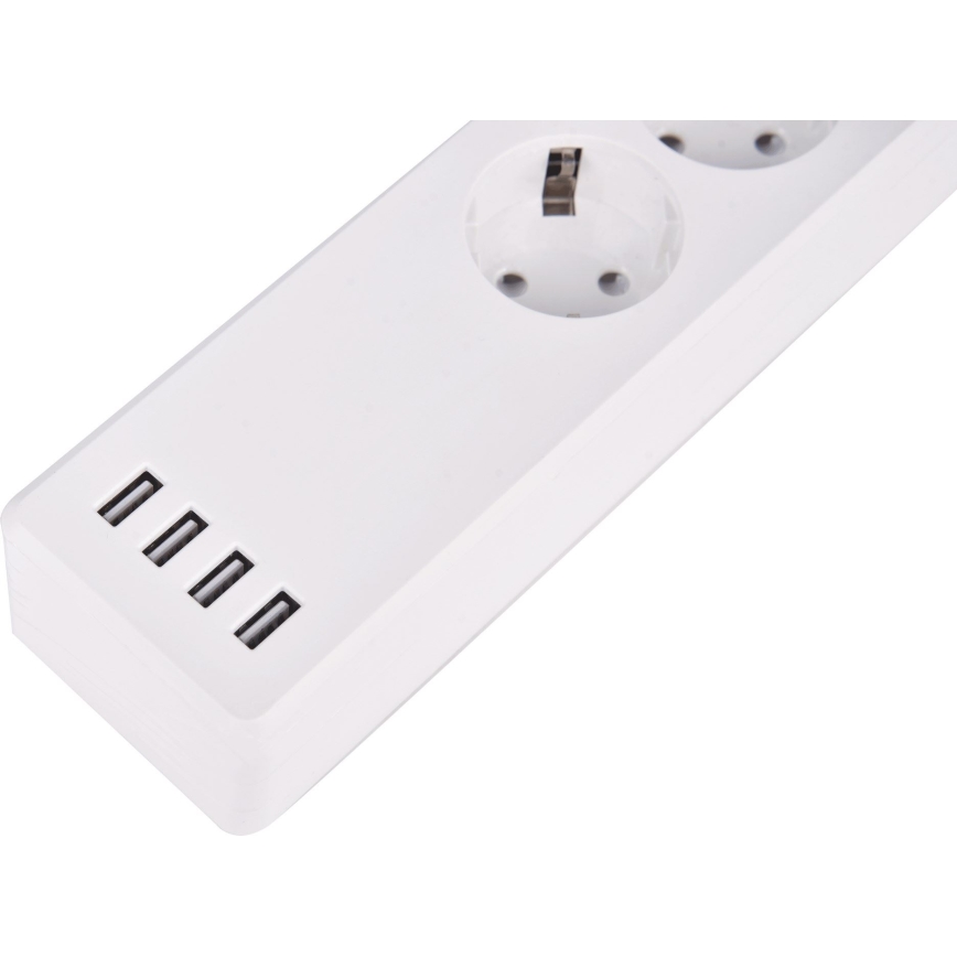 Verlängerungskabel mit Schalter 1,8 m + 4x USB/Wi-Fi Tuya SCHUKO