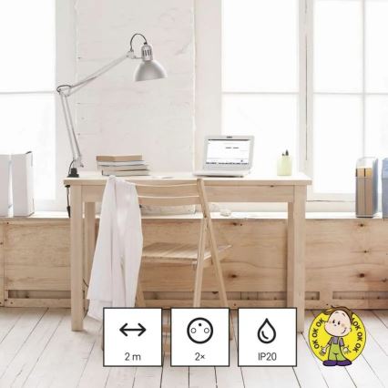 Verlängerungskabel 2-fach + 2x USB-A + USB-C 1,4 m