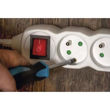 Verlängerungskabel mit Schalter 4-fach 5m weiß