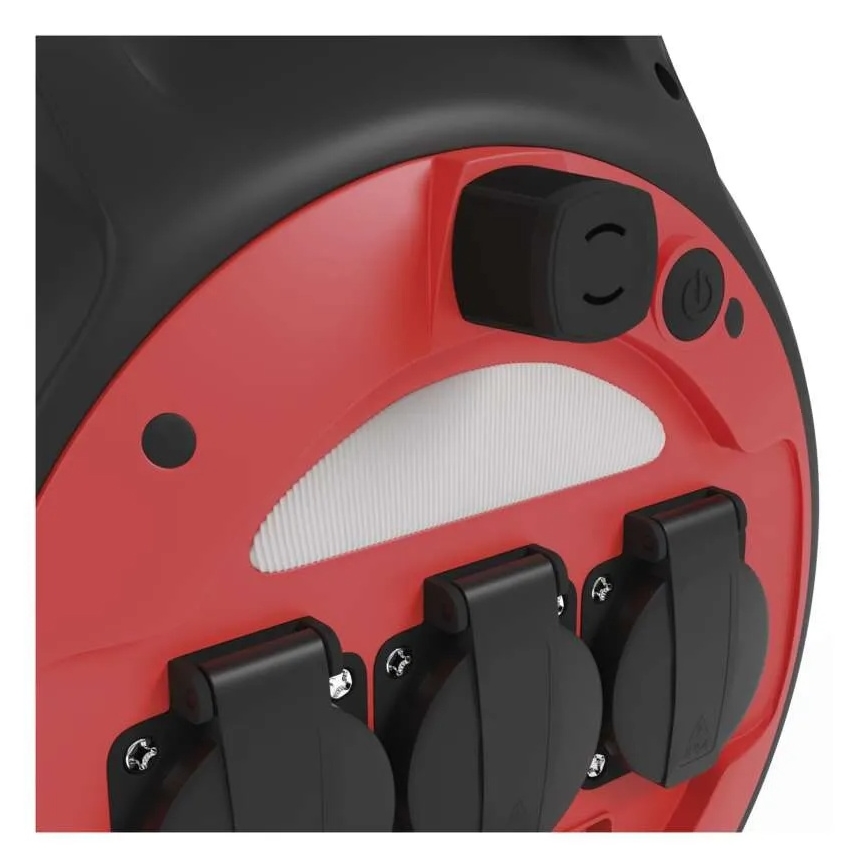 Verlängerungskabel auf Kabeltrommel 3x 20m rot/schwarz IP44