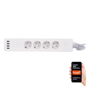 Verlängerungskabel mit Schalter 1,8 m + 4x USB/Wi-Fi Tuya SCHUKO