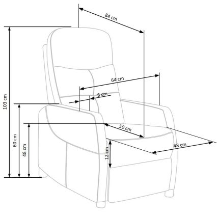 Verstellbarer Sessel FELIPE in Grau
