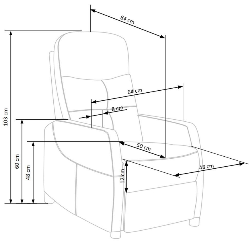 Verstellbarer Sessel FELIPE in Grau