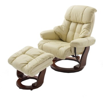 Verstellbarer Sessel HABI, creme/Nussbaum