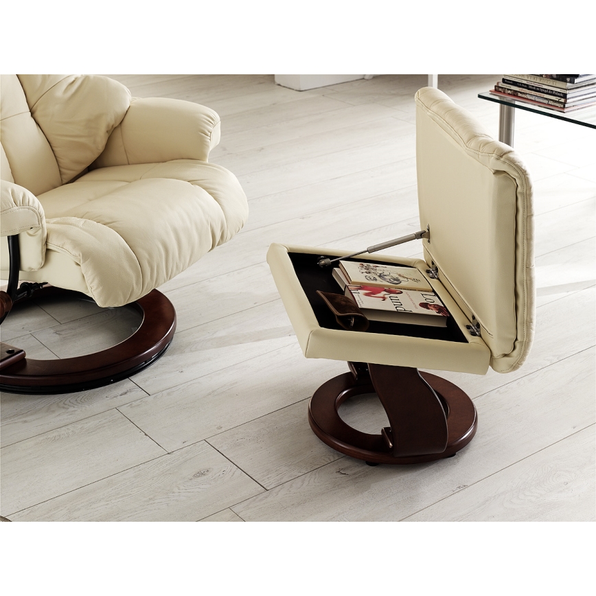 Verstellbarer Sessel HABI, creme/Nussbaum