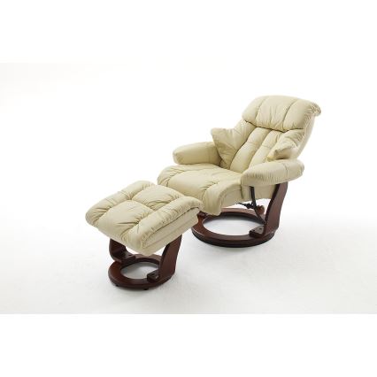 Verstellbarer Sessel HABI, creme/Nussbaum